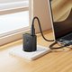 Мережевий зарядний пристрій Hoco N73, 20 Вт, Quick Charge, Power Delivery (PD), чорний, 2 порта, gan, #6942007661157 Прев'ю 1