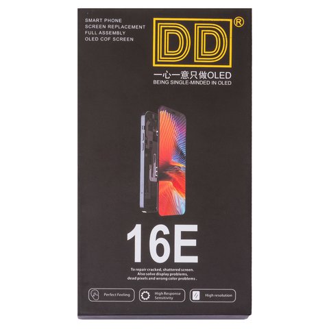 Дисплей для iPhone 16e, черный, с рамкой, HC, (OLED), DD-OLED soft Превью 1