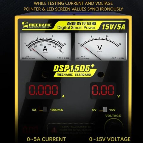 Laboratory Power Supply Mechanic DSP15D5+, (single-channel, transformer, up to 15 V, up to 5 A, combined indicators) Preview 1
