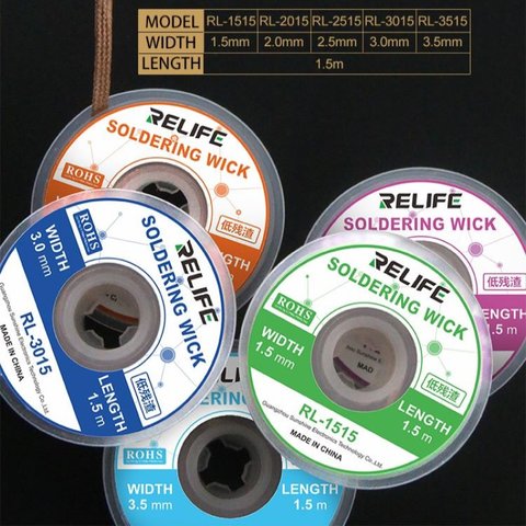 Desoldering Wick RELIFE RL-3015, ((W) 3.0 mm, (L) 1.5 m) Preview 3