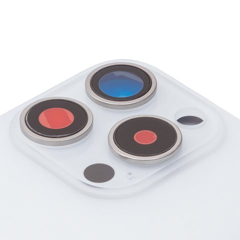 Panel trasero de carcasa puede usarse con iPhone 15 Pro, blanco, con vidrio de cámara, HC Vista previa  1