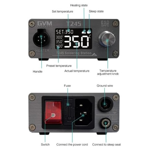 Estación de soldadura GVM T245, digital, 130W Vista previa  6