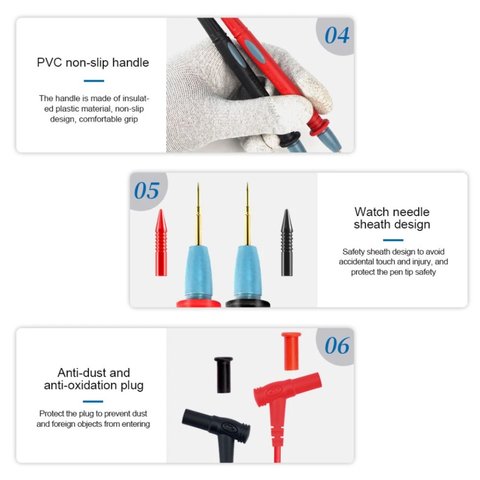 Sonda de prueba para multímetro Sunshine SS-024, aguja fina Vista previa  5