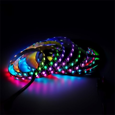 Светодиодная лента RGB SMD5050, WS2812B (c  управлением, IP65, 5 В, 60 диодов/м, 5 м) Превью 2