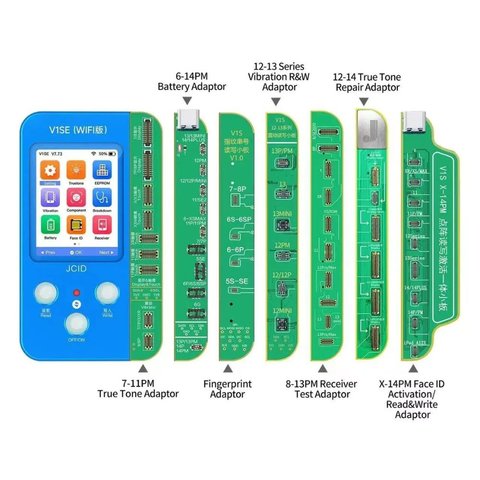 Програматор JC V1SE для iPhone 7 -14 серій (версія з опцією декодування WiFi, 7 плат) Прев'ю 1