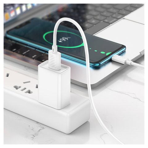 USB кабель Hoco X88, USB тип-C, USB тип-A, 100 см, 3 A, белый, #6931474783356 Превью 1