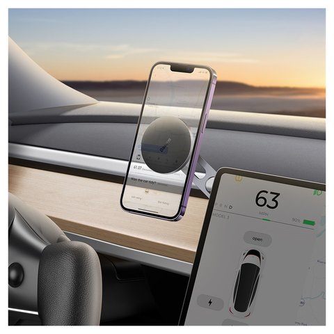 Держатель Baseus T-Space Folding Magnetic, магнитный, клейкая основа, серебристый, #C40151300S11-00 Превью 1