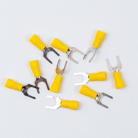 Наконечник SV1.25-5, 5 мм, вилковий, ізольований, жовтий, 10 шт., 0,5-1,5 мм² Прев'ю 1