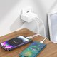 Сетевое зарядное устройство Borofone BN11, 100 Вт, Quick Charge, Power Delivery (PD), белый, 3 порта, GaN, #6941991103773 Превью 3