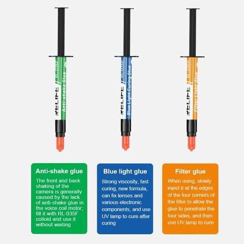 Клей RELIFE RL-035G , для ремонта камеры, 3 мл, blue light Превью 2