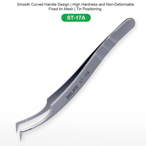 Пинцет монтажный RELIFE ST-17A, изогнутый, 125 мм Превью 2