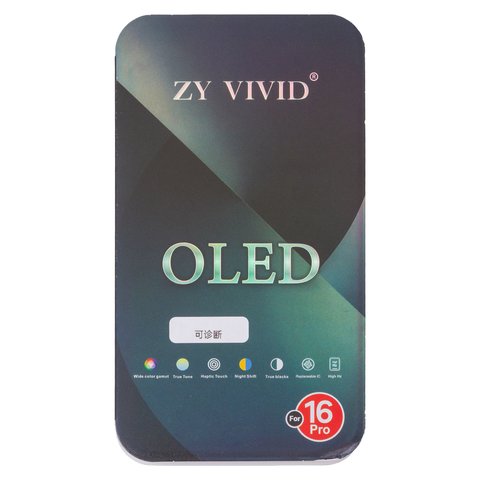 Дисплей для iPhone 16, черный, с рамкой, без ошибки, (OLED) hard diagnosable, ZY-OLED Превью 1