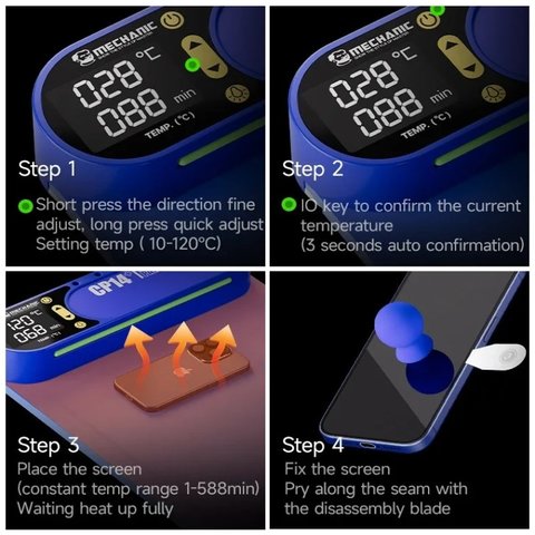 Килимок з підігрівом (сепаратор) Mechanic CP14+, 350x225 мм, з підсвіткою, 50-120°C Прев'ю 5