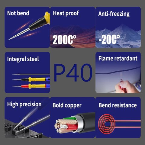 Измерительный щуп для мультиметра Mechanic P40, острая игла, 1000V, 20A Превью 4